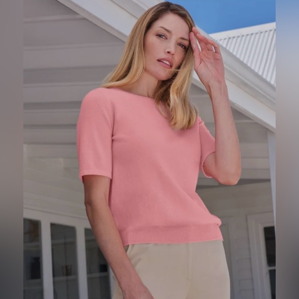 Pure Collection Apricot cashmere t-shirt